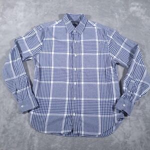 Bonobos Shirt‎ Mens Medium Blue White Plaid Button Down Long Sleeve Standard Fit